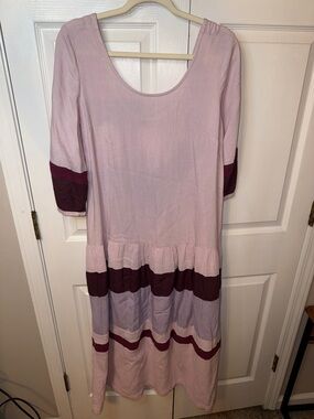 Free People Lavender and Burgundy Striped Maxi Dress